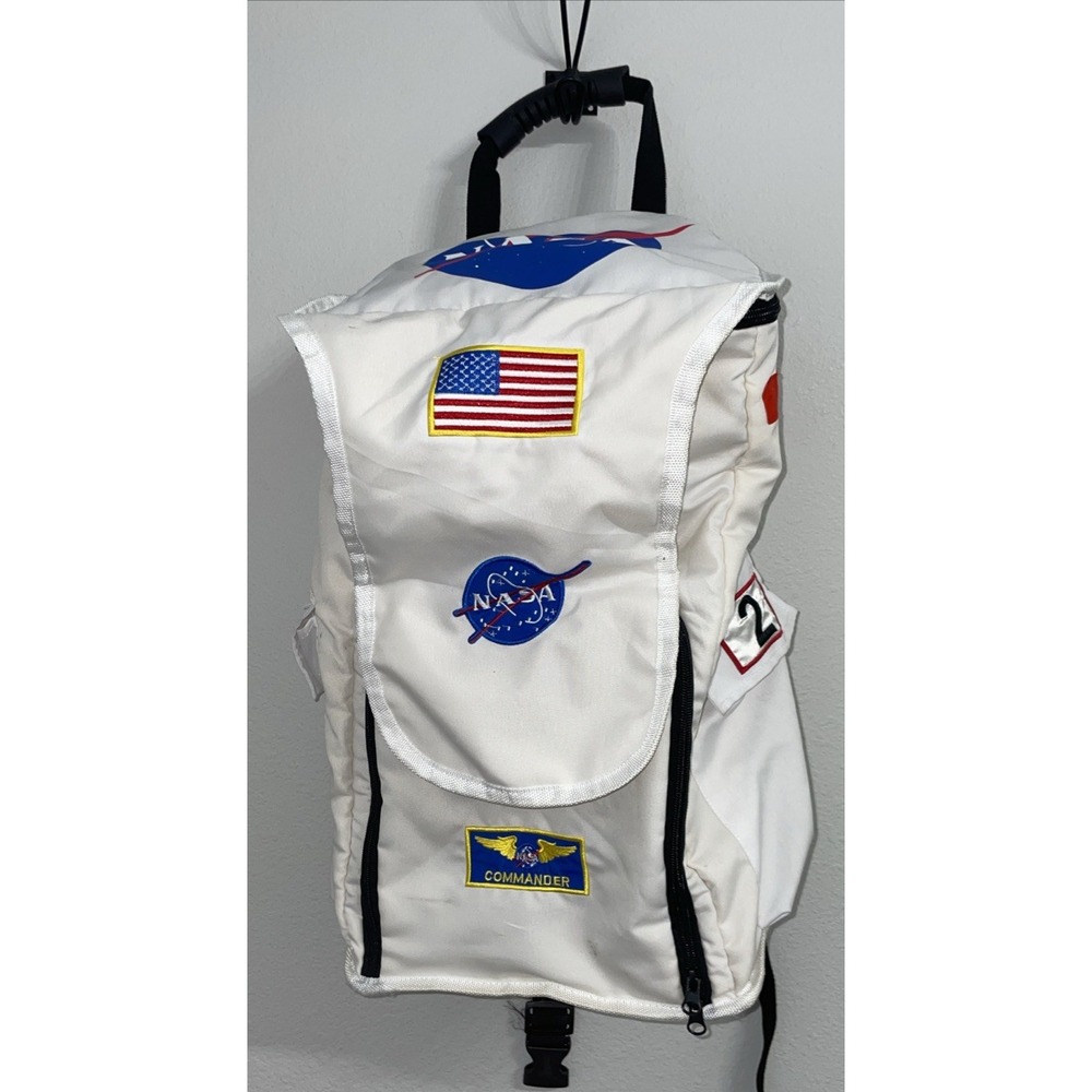Aeromax NASA Commander Astronaut Backpack White Space Costume Bag Adult/Children